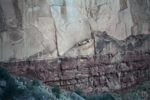 Grand Canyon, Rock Strata Boundary, Coconino and Shale, Bright Angel Trail